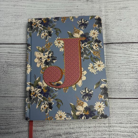 James Burke Collection Hard Cover Journal - Floral Print With "J" Initial 6x8" - Picture 1 of 4